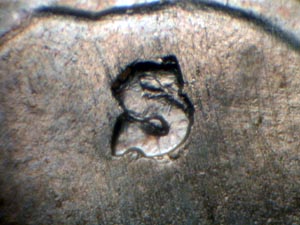 1940-S RPM CONECA RPM-001 close-up showing tripled S/S/S repunched mint mark